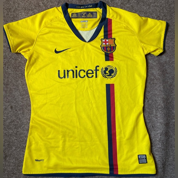 Nike Yellow Barcelona Football Jersey - Picture 1 of 2